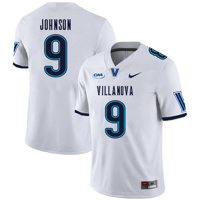 Men #9 Antonio Johnson Villanova Wildcats College Football Jerseys Stitched Sale-White